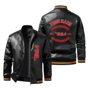 Vintage BSA Motorcycles Exclusive Logo Jacket Est 1861, Classic Ribbed Collar and Striped Cuffs, Custom Name HIDI220225Y12LJ93BSA
