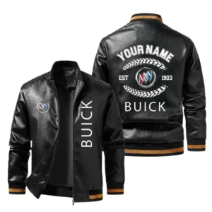 Vintage Buick Exclusive Logo Jacket Est 1903, Classic Ribbed Collar and Striped Cuffs, Custom Name HIDI220225Y12LJ93BUI