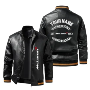 Vintage McLaren Exclusive Logo Jacket Est 1963, Classic Ribbed Collar and Striped Cuffs, Custom Name HIDI250225Y12LJ93MCL