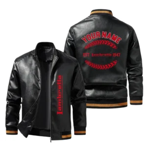 Vintage Lambretta Exclusive Logo Jacket Est 1947, Classic Ribbed Collar and Striped Cuffs, Custom Name HIDI270225Y12LJ93LBA
