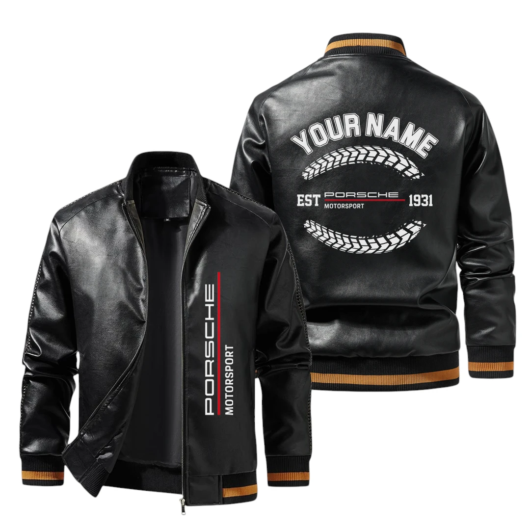 Vintage Porsche Motorsport Exclusive Logo Jacket Est 1931, Classic Ribbed Collar and Striped Cuffs, Custom Name HIDI280225Y12LJ93POM Vintage Porsche Motorsport Exclusive Logo Jacket Est 1931, Classic Ribbed Collar and Striped Cuffs, Custom Name HIDI280225Y12LJ93POM