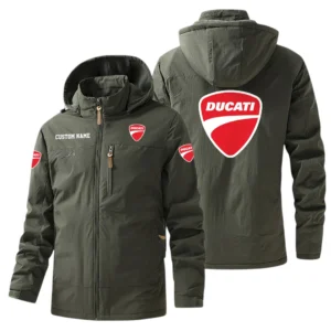 Ducati Motor Holding Windbreaker Jacket Hooded, Warm Lining Waterproof Outdoor Running Jacket For Men, Custom Name HIHI240225Y17WO88DMH