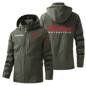 Indian Motorcycle Windbreaker Jacket Hooded, Warm Lining Waterproof Outdoor Running Jacket For Men, Custom Name HIHI240225Y17WO88INM