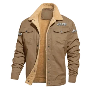 Jeep Jacket Fleece-lined Thick Jacket Warm Thick Coat With Fur Lapel Collar Coat HIHI070125Y10FLJJEE