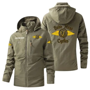 Boss Hoss Cycles Windbreaker Jacket Hooded, Warm Lining Waterproof Outdoor Running Jacket, Custom Name HIHI270225Y17WO88BHC