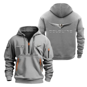 Honda Gold Wing Half Zip Hoodie, Sports Hooded Multi-Pockets, Custom Name TN060325Y25QZ2HCT1HGW