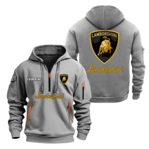 Lamborghini Half Zip Hoodie, Sports Hooded Multi-Pockets, Custom Name TN070325Y25QZ2HCT1LAM