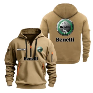 Benelli Motorcycles Half Zip Hoodie, Sports Hooded Multi-Pocket, Custom Name TN0030325Y25QZ2HCT1BNL