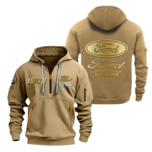 Ford Half Zip Hoodie, Sports Hooded Multi-Pocket, Custom Name TN060325Y25QZ2HCT3FOR