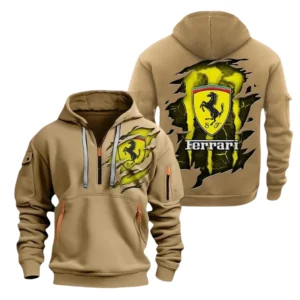 Ferrari Half Zip Hoodie, Sports Hooded Multi-Pocket TN080325Y25QZ2HCT5FER