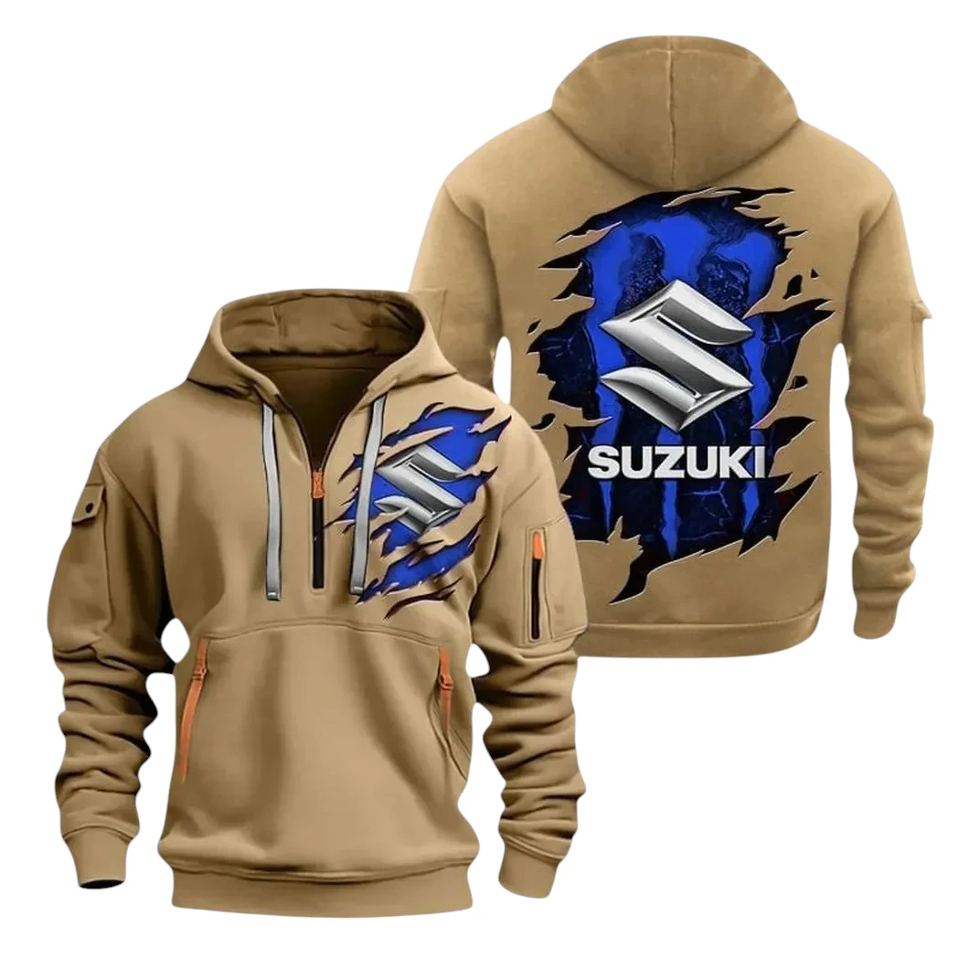 Suzuki Half Zip Hoodie, Sports Hooded Multi-Pocket TN110325Y25QZ2HCT4SUZ Suzuki Half Zip Hoodie, Sports Hooded Multi-Pocket TN110325Y25QZ2HCT4SUZ