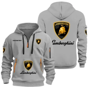 Lamborghini Half Zip Hoodie, Sports Hooded Multi-Pockets, Custom Name HIDI040325Y25QZ2HLAM