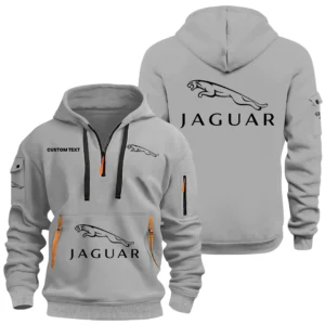 Jaguar Half Zip Hoodie, Sports Hooded Multi-Pockets, Custom Name HIDI050325Y25QZ2HJAG
