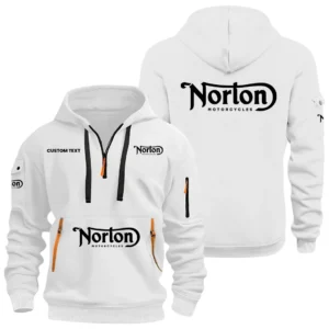 Norton Motorcycle Half Zip Hoodie Sports Hooded Multi-Pockets Custom Name HIDI050325Y25QZ2HNOM