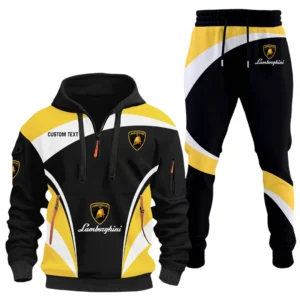 Lamborghini Half Zip Hoodie x Long Pants Set All-over Print, Custom Name HIDI130325Y26QZ3HLAM
