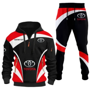 Toyota Half Zip Hoodie x Long Pants Set All-over Print, Custom Name HIDI140325Y26QZ3HTOY