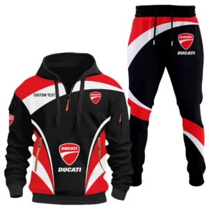 Ducati Motor Holding Half Zip Hoodie x Long Pants Set All-over Print, Custom Name HIDI150325Y26QZ3HDMH