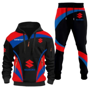 Suzuki Motor Half Zip Hoodie x Long Pants Set All-over Print, Custom Name HIDI150325Y26QZ3HSUM