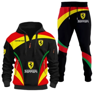 Scuderia Ferrari F1 Half Zip Hoodie x Long Pants Set All-over Print, Custom Name HIDI110325Y26QZ3HSF1