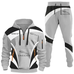 Jaguar Half Zip Hoodie x Long Pants Set All-over Print, Custom Name HIDI140325Y26QZ3HJAG