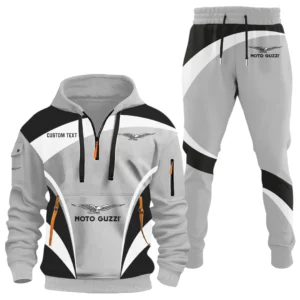 Moto Guzzi Half Zip Hoodie x Long Pants Set All-over Print, Custom Name HIDI150325Y26QZ3HMOG