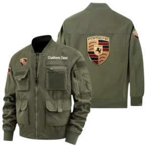 Porsche Exclusive Logo Jacket x Baseball Collar Style Multiple Pocket Men’s Hiking Outdoor Jacket, Custom Name HIHI160325Y40JCXPOR
