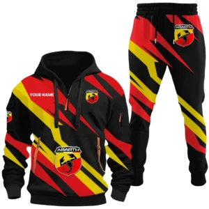 Abarth Half Zip Hoodie x Long Pants Set All-over Print, Custom Name HIHI090525Y26QZ3HABA