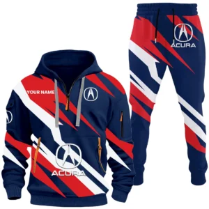 Acura Half Zip Hoodie x Long Pants Set All-over Print, Custom Name HIHI090525Y26QZ3HACU