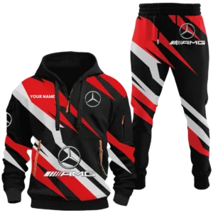 Mercedes AMG Half Zip Hoodie x Long Pants Set All-over Print, Custom Name HIHI090525Y26QZ3HAMG