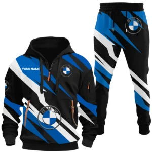 BMW Half Zip Hoodie x Long Pants Set All-over Print, Custom Name HIHI090525Y26QZ3HBMW