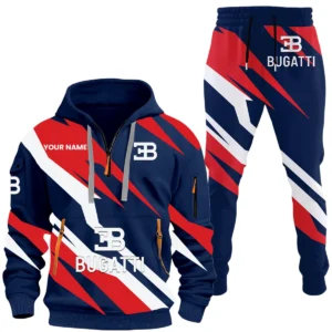 Bugatti Half Zip Hoodie x Long Pants Set All-over Print, Custom Name HIHI090525Y26QZ3HBUG
