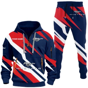 Mustang Half Zip Hoodie x Long Pants Set All-over Print, Custom Name HIHI090525Y26QZ3HMUS