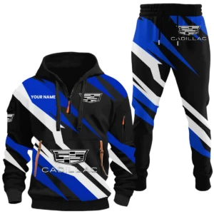 Cadillac Half Zip Hoodie x Long Pants Set All-over Print, Custom Name HIHI100525Y26QZ3HCAD