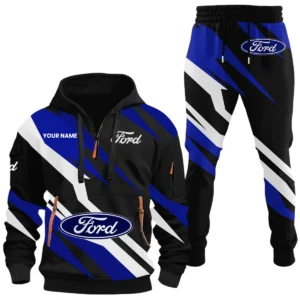 Ford Half Zip Hoodie x Long Pants Set All-over Print, Custom Name HIHI100525Y26QZ3HFOR