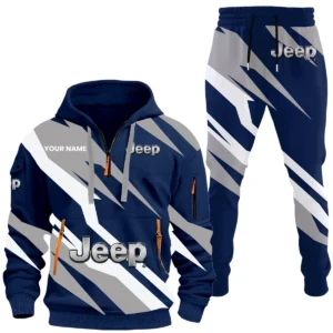 Jeep Half Zip Hoodie x Long Pants Set All-over Print, Custom Name HIHI100525Y26QZ3HJEE