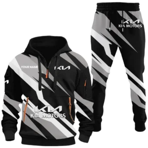 KIA Half Zip Hoodie x Long Pants Set All-over Print, Custom Name HIHI100525Y26QZ3HKIA