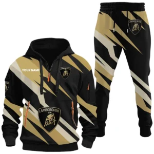 Lamborghini Half Zip Hoodie x Long Pants Set All-over Print, Custom Name HIHI100525Y26QZ3HLAM