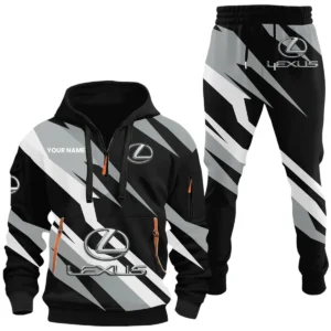 Lexus Half Zip Hoodie x Long Pants Set All-over Print, Custom Name HIHI100525Y26QZ3HLEX
