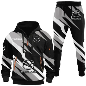 Mazda Half Zip Hoodie x Long Pants Set All-over Print, Custom Name HIHI120525Y26QZ3HMAZ