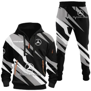 Mercedes-Benz Half Zip Hoodie x Long Pants Set All-over Print, Custom Name HIHI120525Y26QZ3HMER