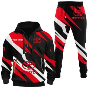 Toyota Half Zip Hoodie x Long Pants Set All-over Print, Custom Name HIHI120525Y26QZ3HTOY