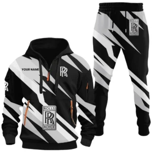 Rolls Royce Half Zip Hoodie x Long Pants Set All-over Print, Custom Name HIHI130525Y26QZ3HROR