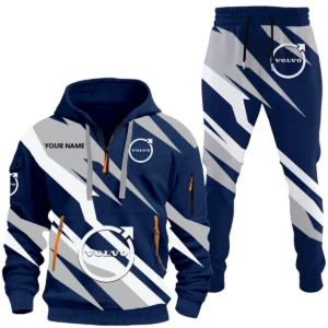 Volvo Half Zip Hoodie x Long Pants Set All-over Print, Custom Name HIHI130525Y26QZ3HVOV