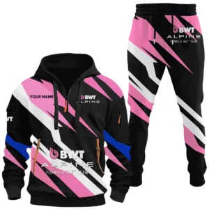 Alpine F1 Team Racing Half Zip Hoodie x Long Pants Set All-over Print, Custom Name HIHI140525Y26QZ3HAF1
