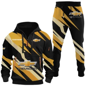 Chevrolet Half Zip Hoodie x Long Pants Set All-over Print, Custom Name HIHI140525Y26QZ3HCRL