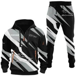 Jaguar Half Zip Hoodie x Long Pants Set All-over Print, Custom Name HIHI140525Y26QZ3HJAG