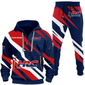 HRC Honda Racing Half Zip Hoodie x Long Pants Set All-over Print, Custom Name HIHI160525Y26QZ3HHRC