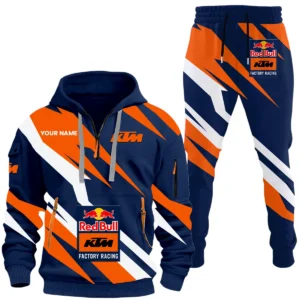 Red Bull KTM Factory Racing Half Zip Hoodie x Long Pants Set All-over Print, Custom Name HIHI160525Y26QZ3HKTM