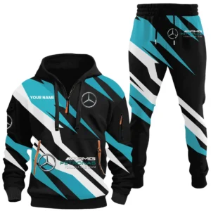 Mercedes-AMG Petronas Racing Half Zip Hoodie x Long Pants Set All-over Print, Custom Name HIHI160525Y26QZ3HMAP
