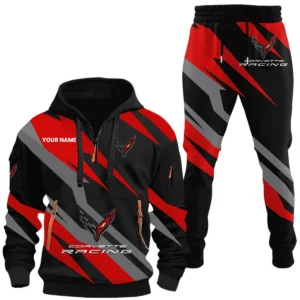 Corvette Racing Half Zip Hoodie x Long Pants Set All-over Print, Custom Name HIHI170525Y26QZ3HCOV